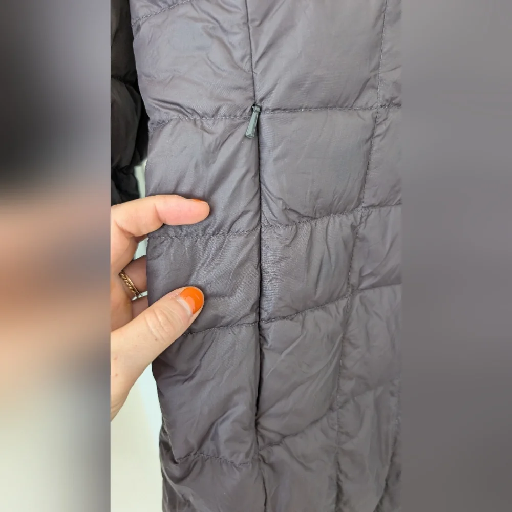 Landsend Silver Goose Down Jacket In Chocolate Brown S - Picture 4 of 13